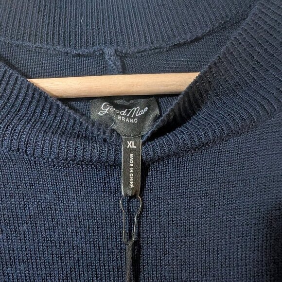 Good Man Brand | Modern Slim Fit Merino Wool Sweater In Navy - Picture 5 of 10